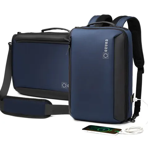 Torba/Plecak Ozuko na laptopa 15,6 - 16 cali 9490 z paskiem i USB Kolor: niebieski
