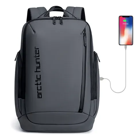 Plecak Arctic Hunter na laptopa 15,6" B00554 z USB Kolor: szary