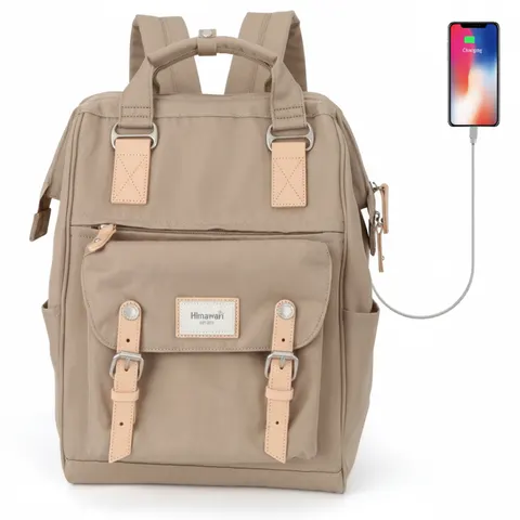 Plecak Himawari 9018 na laptopa 15,6" z USB Kolor: 04. kawowy