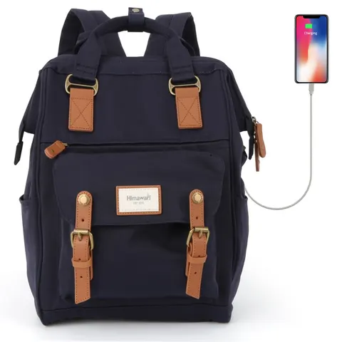 Plecak Himawari 9018 na laptopa 15,6" z USB Kolor: 06. granatowy