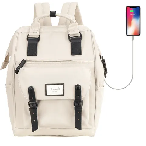 Plecak Himawari 9018 na laptopa 15,6" z USB Kolor: 09. beżowy