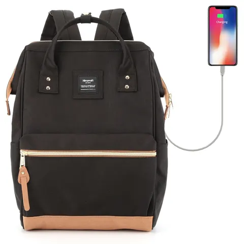Plecak Himawari 123 na laptopa 15,6" z USB Kolor: 3. czarny