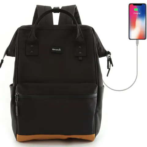 Plecak Himawari 124 na laptopa 15,6" z USB Kolor: 04. czarny