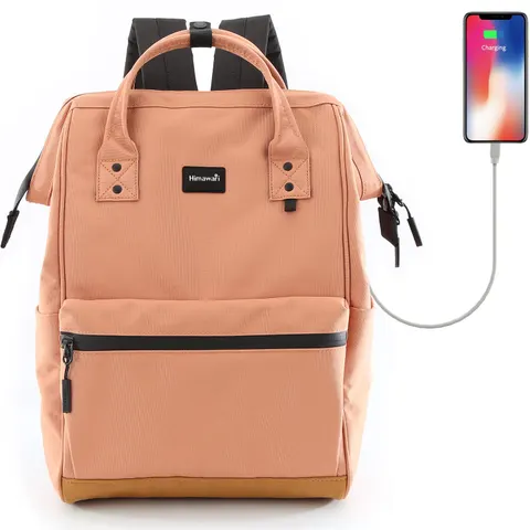 Plecak Himawari 124 na laptopa 15,6" z USB Kolor: 11. blady ceglasty