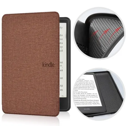 Etui Kindle Paperwhite 1/2/3 silikonowy tył tekstura Kolor: brązowy