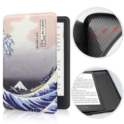 Etui Kindle Paperwhite 6 (12 generacja), 7 cali, silikonowy tył, wzory Kolor: 18. Wave