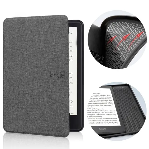 Etui Kindle Paperwhite 6 (12 generacja), 7 cali, silikonowy tył, tekstura Kolor: szary