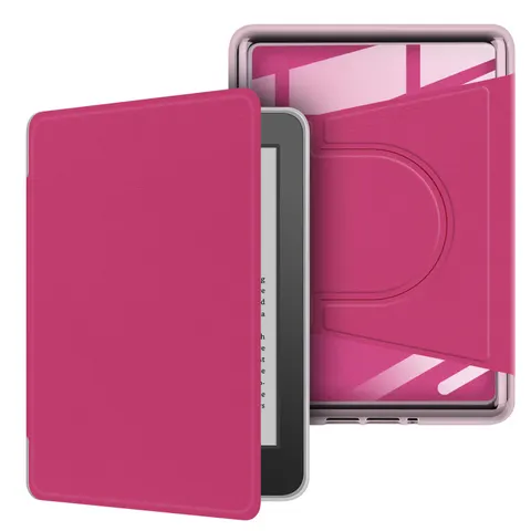 Obrotowe magnetyczne Etui Kindle Paperwhite 6 (12 generacja), 7 cali z podstawką Kolor: fuksja