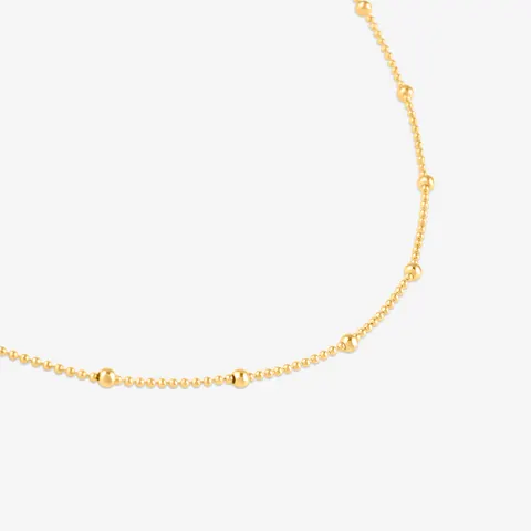 Choker z kuleczkami; srebrny pozłacany