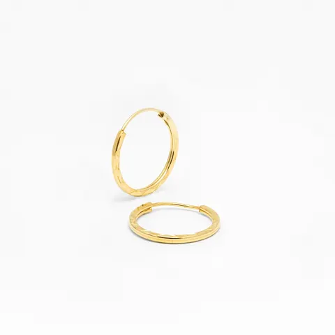 Kolczyki kółka 1,3 cm; złote diamentowane
