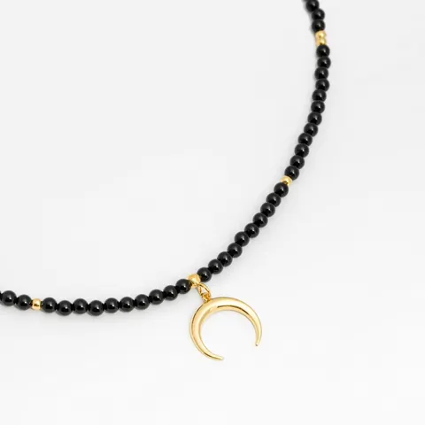 Choker z onyksem i księżycem