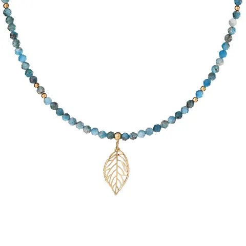 Choker z apatytem; i listkiem
