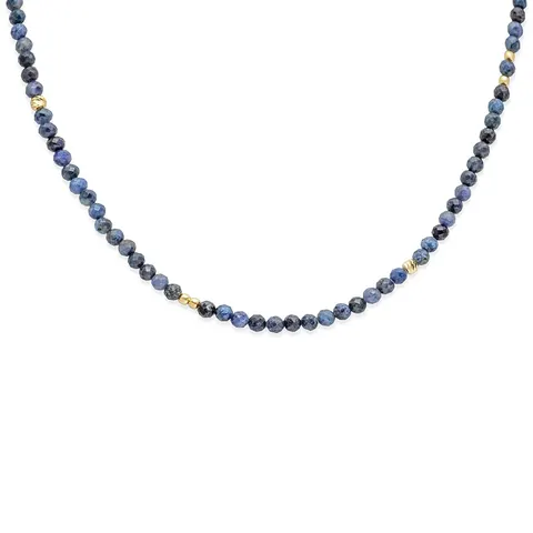 Choker z dumortierytem; srebrny pozłacany