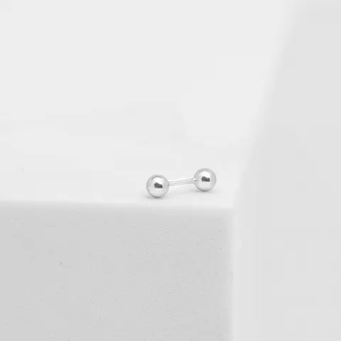 Kolczyk z kuleczkami 4 mm; dwustronny, srebrny