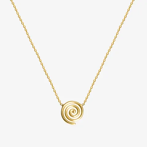 Naszyjnik ze spiralą; srebrny pozłacany