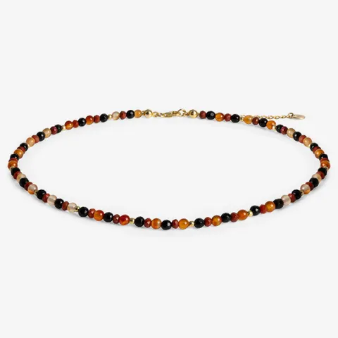 Choker z kamieniami; srebrny pozłacany