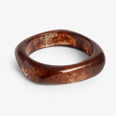 Bransoletka masywna z brązowej żywicy akrylowej 1,9 cm