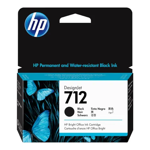 Tusz HP 712 BK - czarny (38 ml)