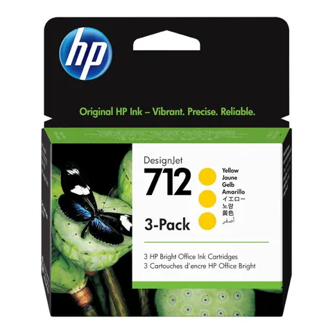 Tusz HP 712 Y - żółty (3 x 29 ml)