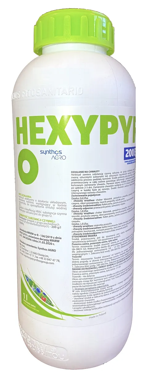 Hexypyr 200EC 1L SYNTHOS fluroksypyr (Starane) zwalcza przytulię czepną w zbożach
