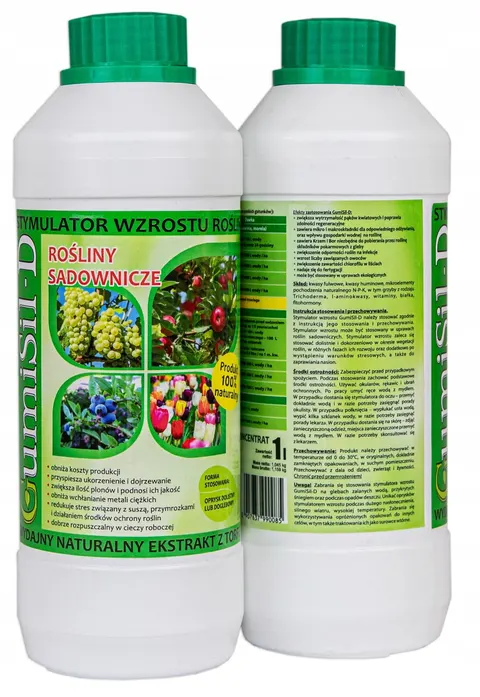 GumiSil D 1L biostymulator do roślin sadowniczych, owoców miękkich, pożyteczne grzyby trichoderma, aminokwasy, kwasy humusowe