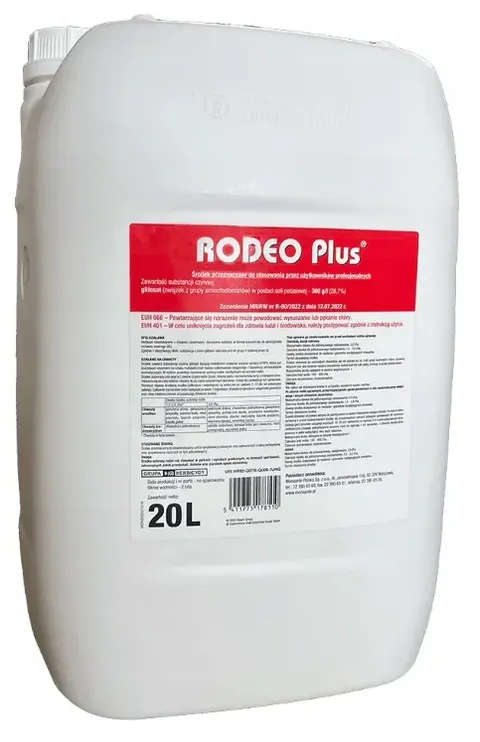 Rodeo Plus 20L BAYER glifosat, herbicyd totalny, na wszystkie chwasty, mocny, perz