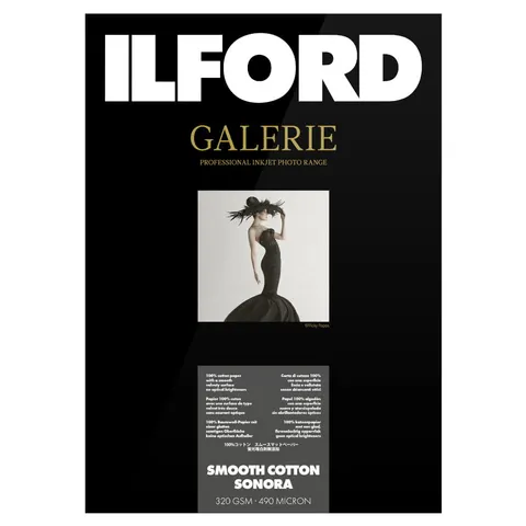 Papier ILFORD GALERIE Smooth Cotton Sonora 320 g/m2 - A4, 25 arkuszy