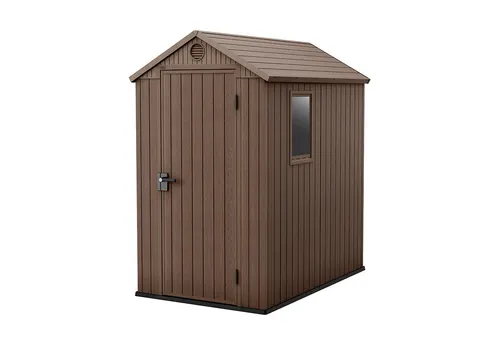 Domek ogrodowy, narzędziowy Darwin 4x6 - Brąz. Wym.: 125.8 x 184.5 x 205 cm