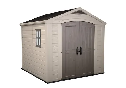 Domek ogrodowy, narzędziowy Factor 8x8 - Beż. Wym.: 256.5 x 255 x 243 cm