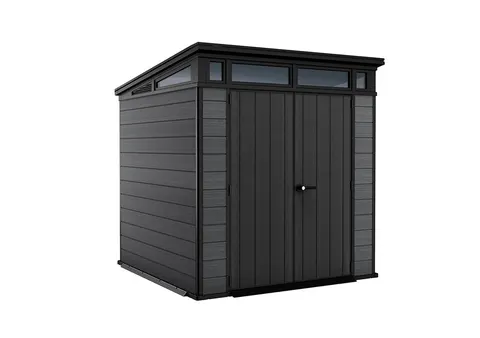 Domek ogrodowy, narzędziowy Cortina 7x7 - Grafit. Wym.: 216 x 218 x 226 cm