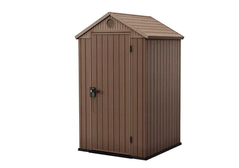 Domek ogrodowy, narzędziowy Darwin 4 x 4 - Brąz. Wym.: 118 x 116,7 x 205 cm