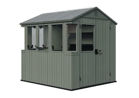 Domek ogrodowy Potting 6x8. Wym.: 243,8 x 190 x 221 cm