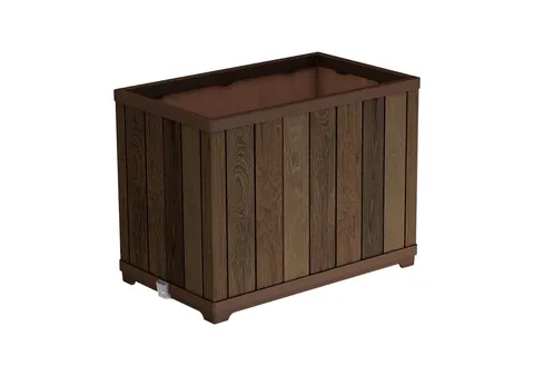 Wysoka, prostokątna donica Decocoat – kolor Walnut
