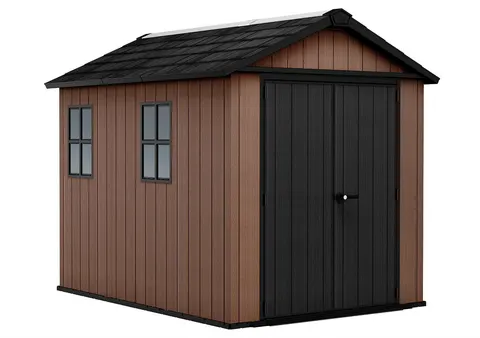 Domek ogrodowy, narzędziowy Newton Plus wide 9 x7,5 - Brąz. Wym.: 230x287x246 cm