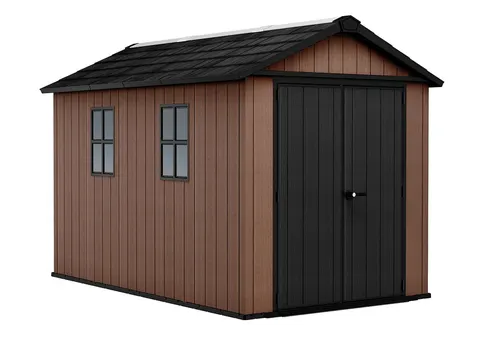 Domek ogrodowy, narzędziowy Newton Plus wide 11 x7,5 - Brąz. Wym.: 230 x 350 x 246 cm