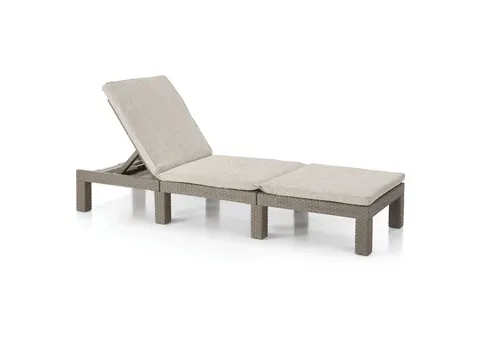 Leżak Daytona Deluxe z regulacją oparcia - Cappucino