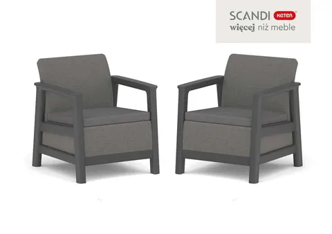 Fotel ogrodowy Scandi Linea (2szt w zestawie) - Grafit/szary