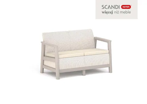 Sofa 2-osobowa Scandi Linea - Popielaty/jasno beżowy