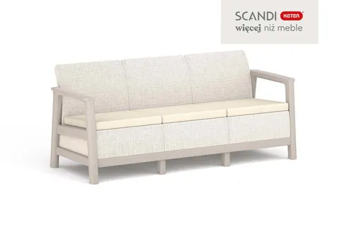 Sofa 3-osobowa Scandi Linea - Popielaty/jasno beżowy
