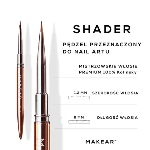 Makear Pędzel Shader do aplikacji żelu i większych zdobień