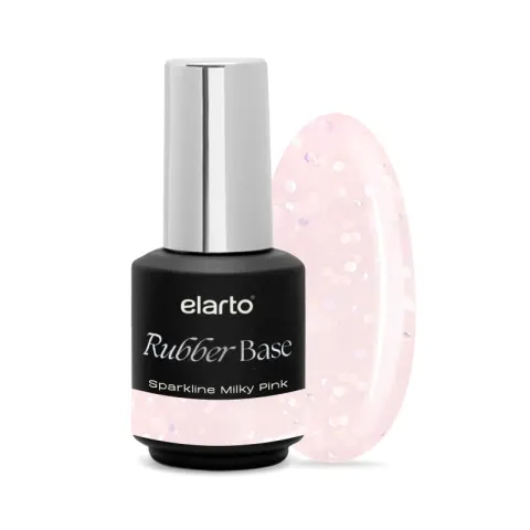 Elarto Baza hybrydowa Rubber Base Sparkline Milky Pink 7ml