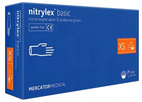 Rękawice rękawiczki nitrylowe BASIC Mercator XS 100 sztuk
