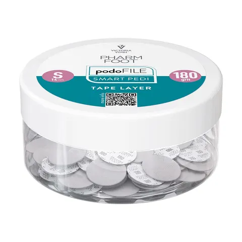 Pharm Foot PODO FILE TAPE LAYER 180, S Wymienne nakładki ścierne na PODO DISC 50 szt. w słoiczku