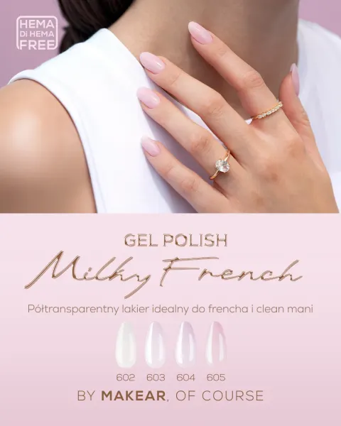 Makear™ SET Milky French 4 x Lakier Hybrydowy UV/LED 8 ml