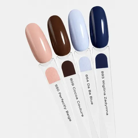 Elarto Zestaw 4 lakierów hybrydowych Lacogel Blue Mocha kawa i błękit 4x7ml