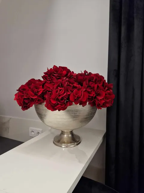 Bukiet Hortensji Red Elegant - 6 sztuk czerwone sztuczne kwiaty