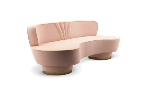 Sofa Hedy bawełniany aksamit mosiądz buk 240x80x105 od Ottiu
