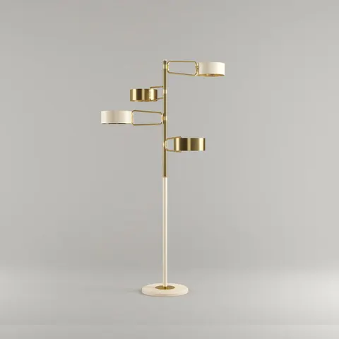 Lampa podłogowa Brompton 160 cm mosiądz podstawa marmur od Creativemary