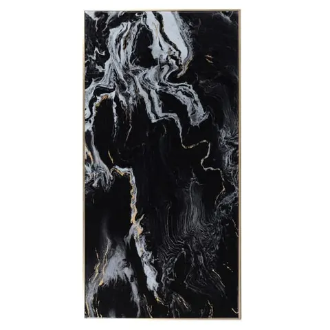 Obraz Black Boscobel 92x182 cm efekt marmuru czerń biel rama jodła