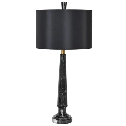 Lampa stołowa Marble Black 80 cm marmur żelazo czarny klosz